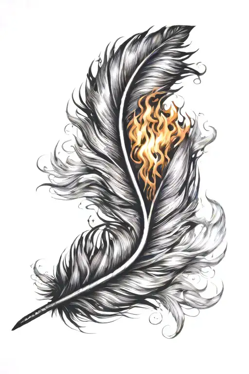 Feather That Turns Into Flames At One End