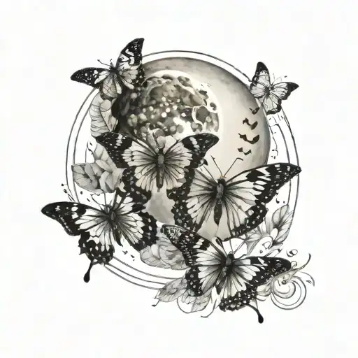 Moon Phases And Butterflies