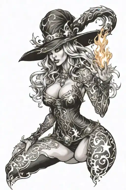 Sexy Sorceress With Fire