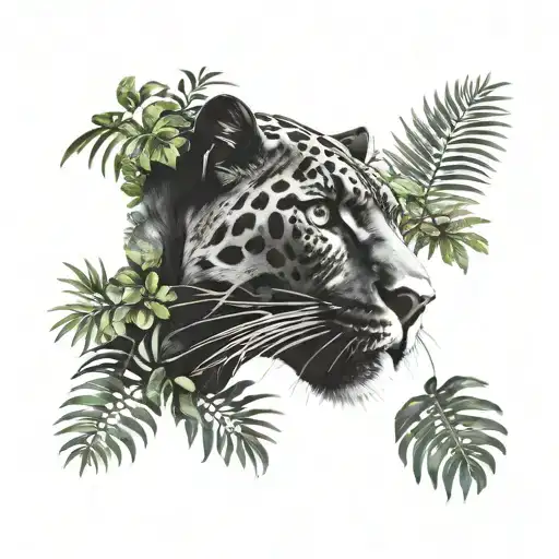 Panther In Jungle Background