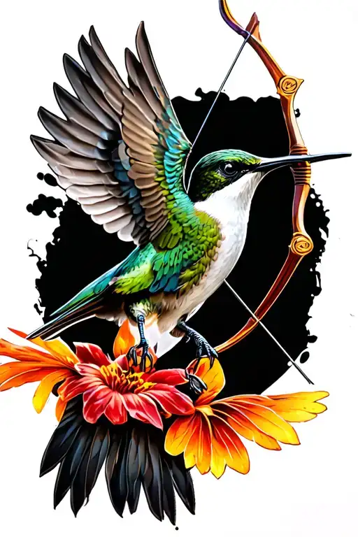 Humming Bird Shooting A Bow And Arrow