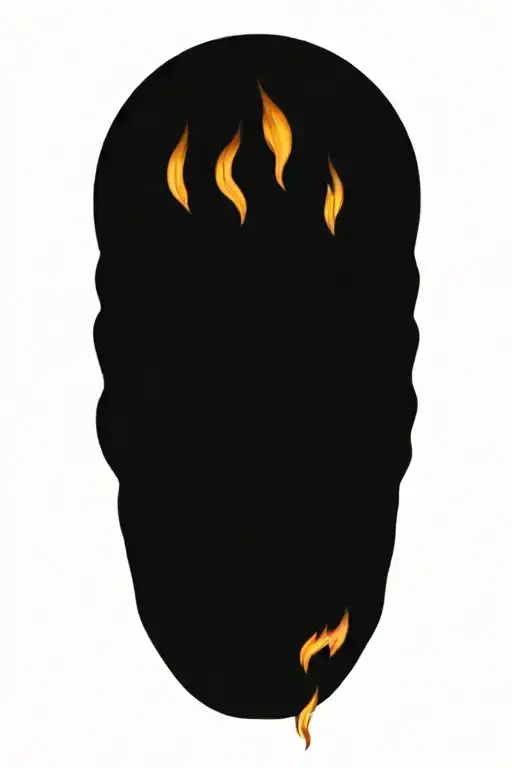 Realistic Skull Wrapped In Flames Tattoo