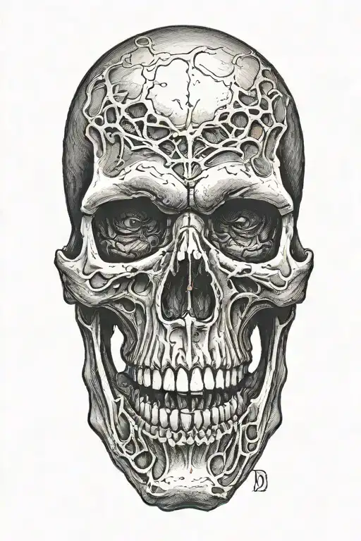 Realistic Vampire Skull Tattoo