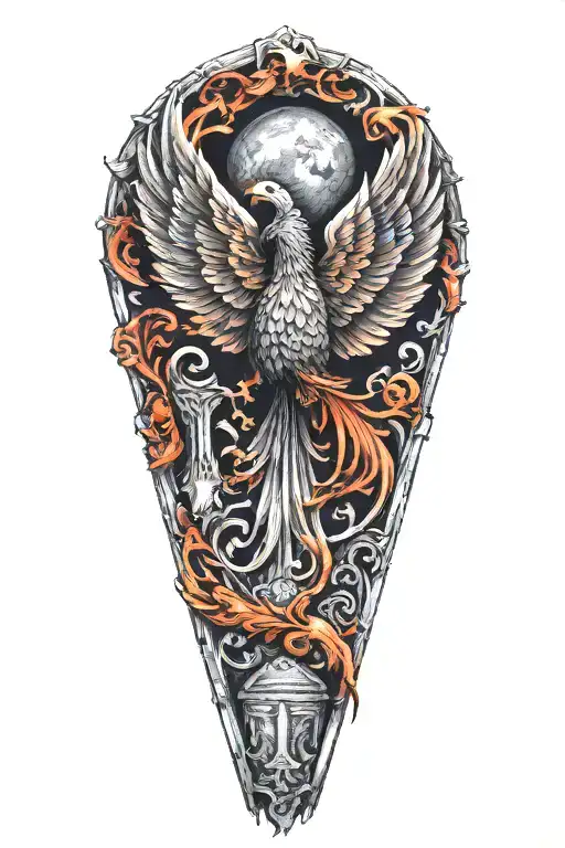 A Phoenix In A Grave Stone