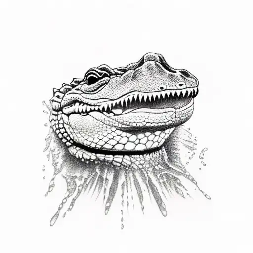 Alligator Head In Water Birds Eye View