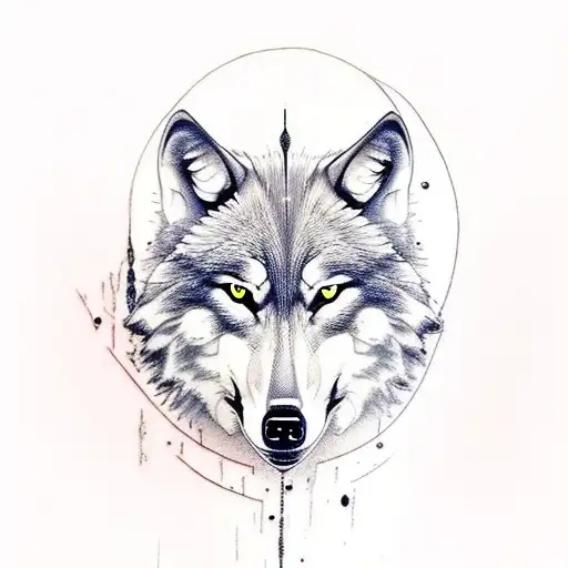 Wolf With Skull On Its Head