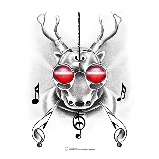 Vw Car With Musical Notes