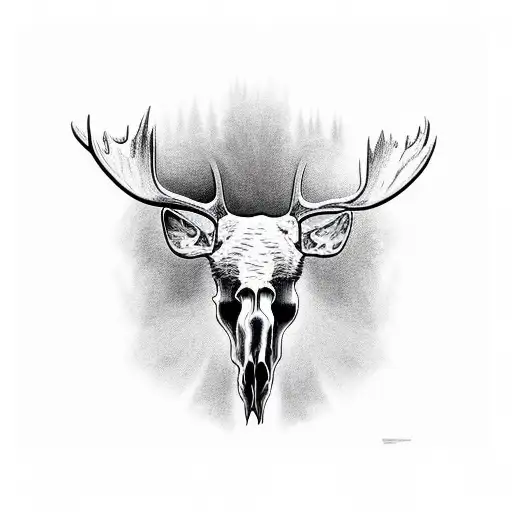 Moose Skull Portrait