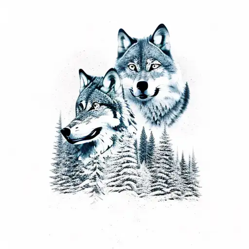 Lone Wolf In Front Of Mountain With Snowboarder Wearing Number 23