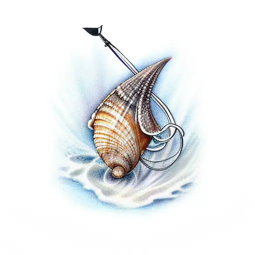 Sea Shell With Bow And Arrow
