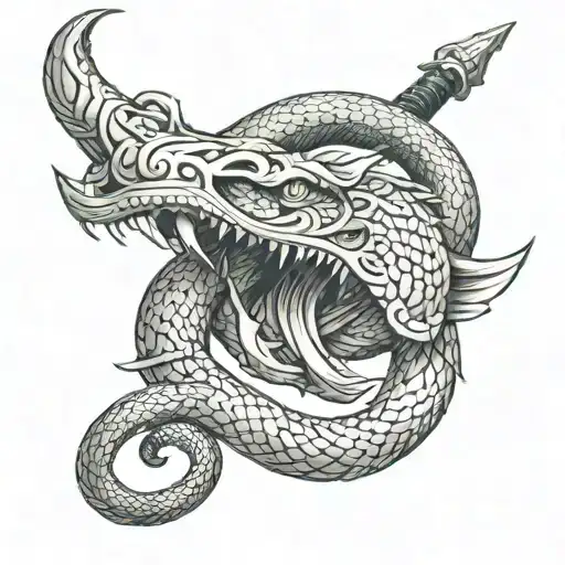 Sword And Serpent Coiling