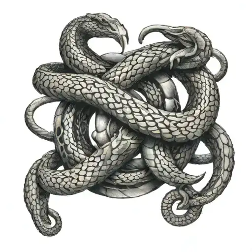 Intertwined Sword And Serpent