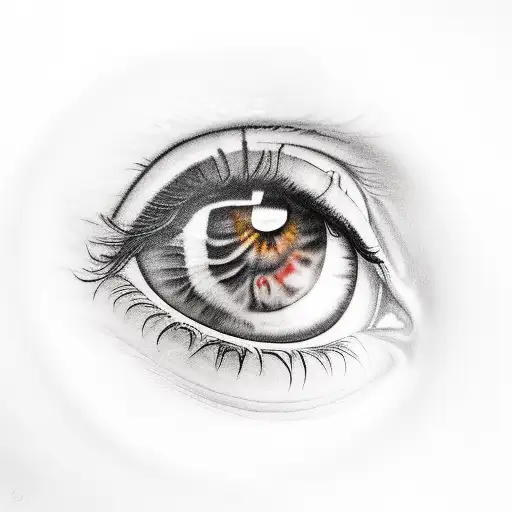 A Female Eye Where The Iris And The Pupil Are The Full Moon