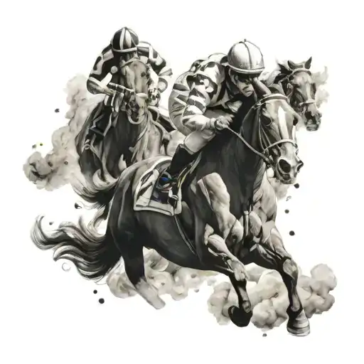 Horse Racing Detail Black