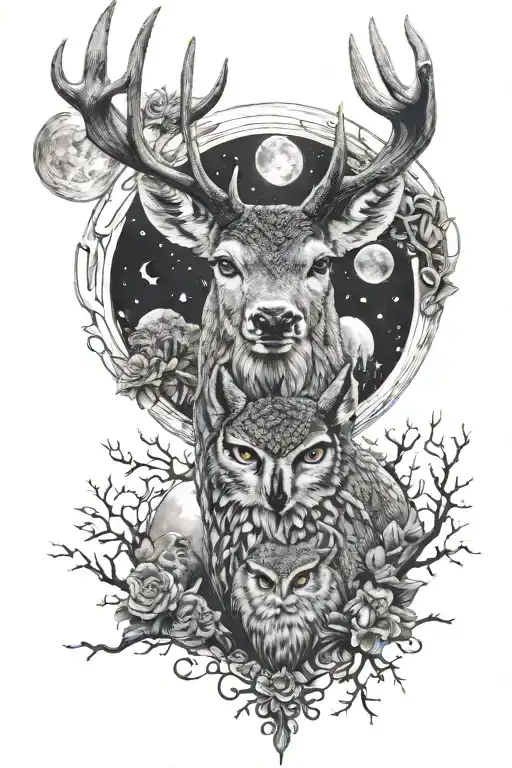 Deer And Owl Moon Made