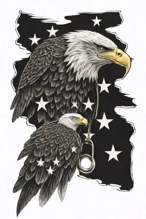 Bald Eagle And Dog Tags