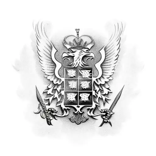 The Eagle On Russian Coat Of Arms Breaks Chains That Strangle It