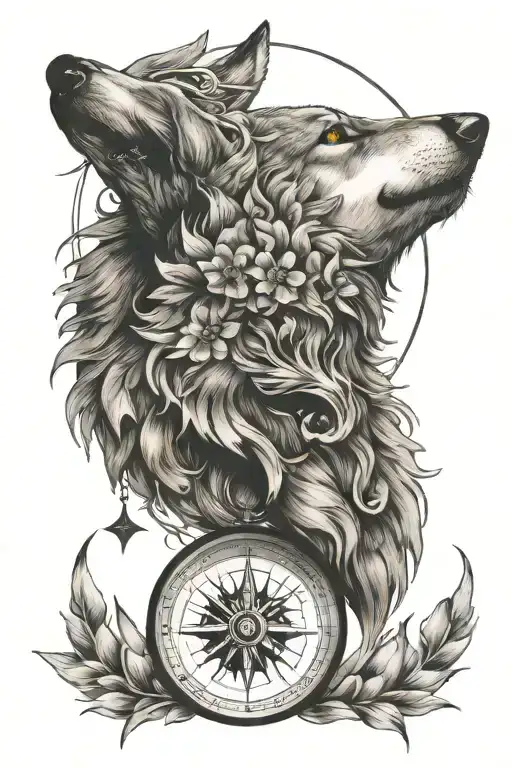 Wolf Compass Rose