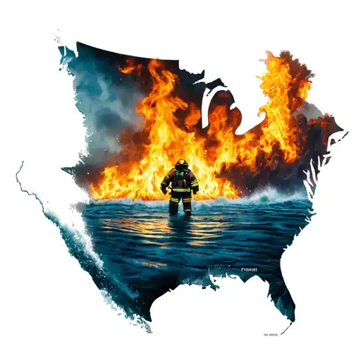 Map Fire And Water Firefighter Cartography