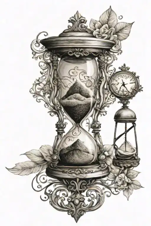 Hourglass Filled Hourglass With Intricate Details