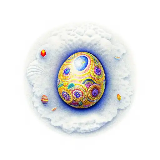 Psychedelic Egg On The Beach