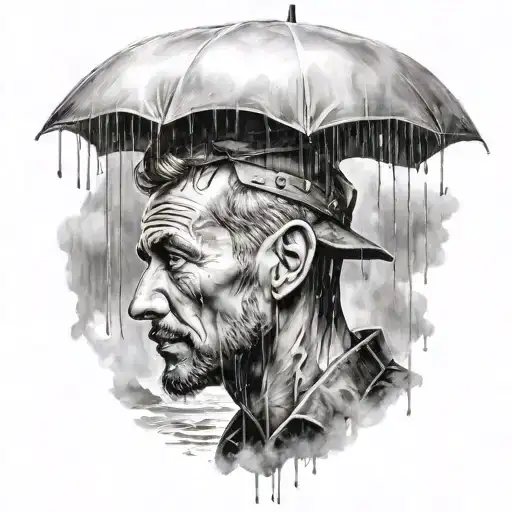 The Man Who Gets Wet In The Rain Cloud