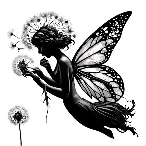 Fairy Holding A Dandelions Blowing