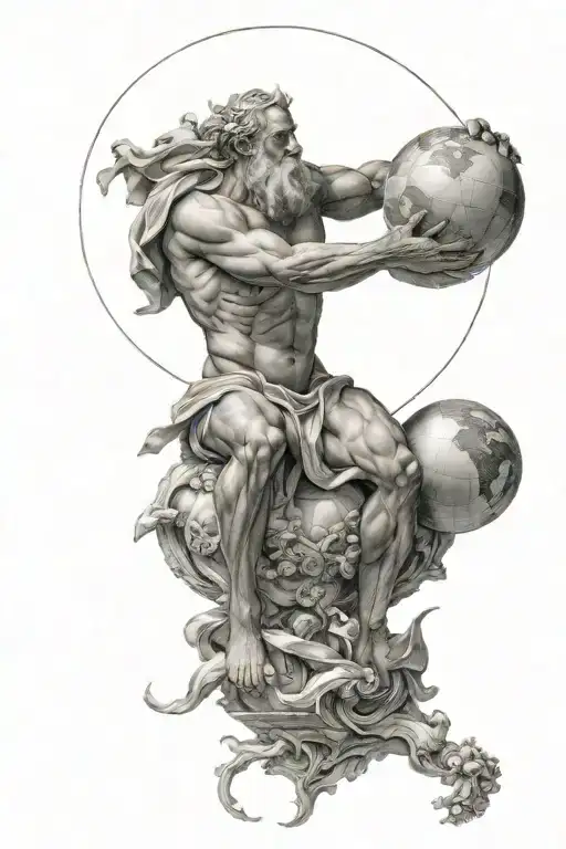 Atlas Holding Heavenly Spheres Joined