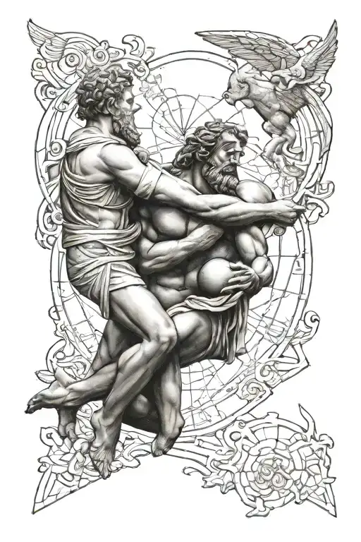 Greek And Atlas Holding The World
