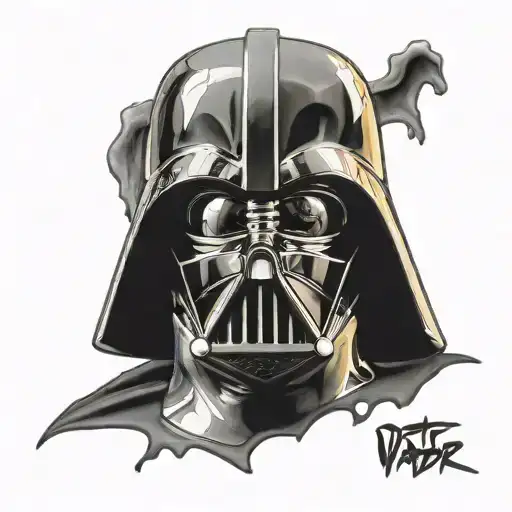 Darth Vader With Broken Mask And Orange Eye