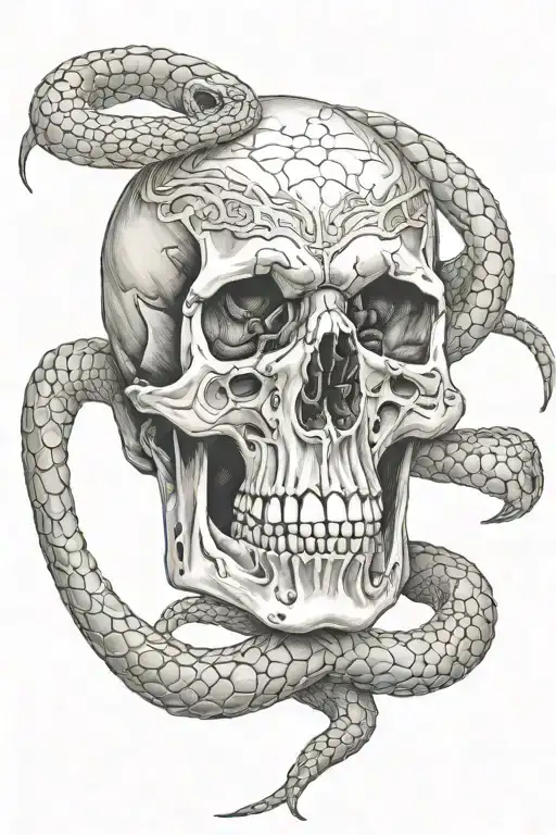 Skull And Snake Wrapped