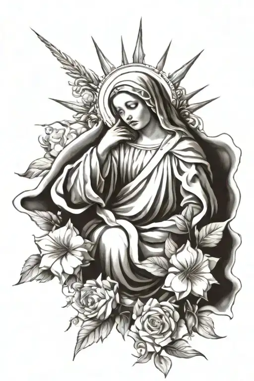 Cross With Virgin Mary