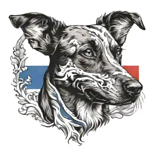 Belgium And Quebec Flag Merging With A Dog