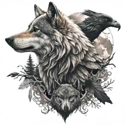 Wolf And Raven