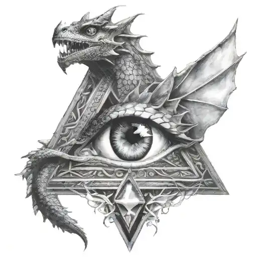 Triangle Illuminati Eyes Like Fire Breathing Dragon