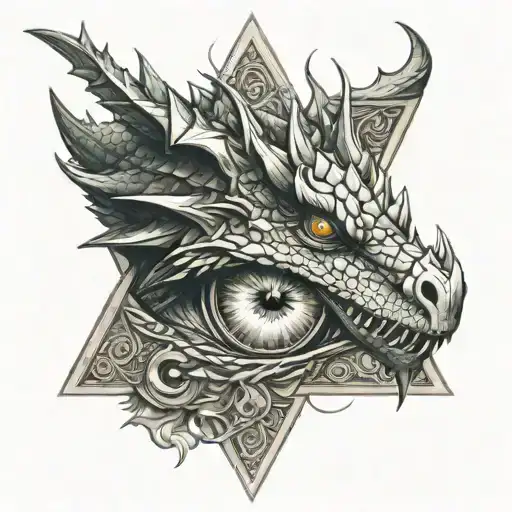 Triangle Illuminati Eyes Like Fire Breathing Dragon