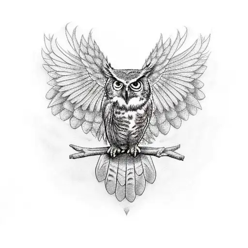 Angry Owl Open Wings