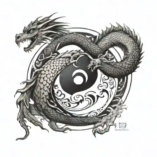 The Yin Yang With Dragon