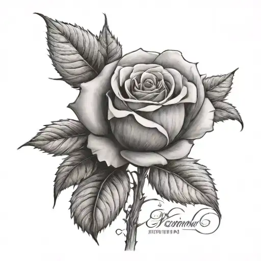 Rose With Name Instead Of Stem