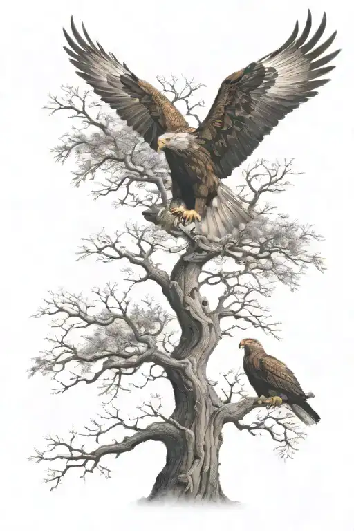 Tree Of Life With Golden Eagle Perched