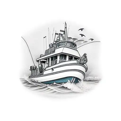 Fishing Boat With Father