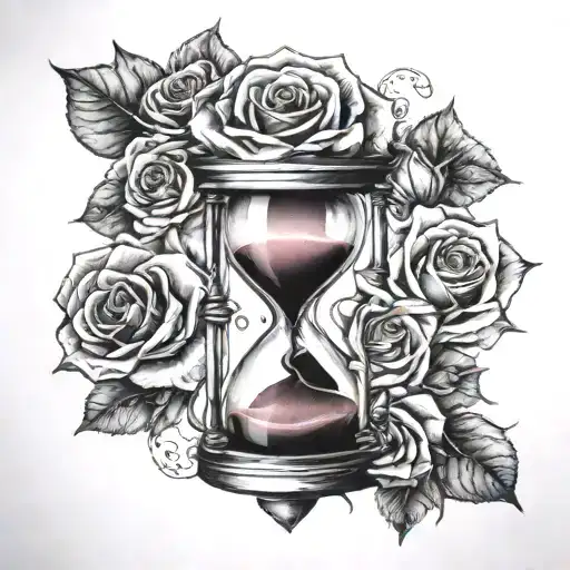 Hourglass And Rose Wrapped