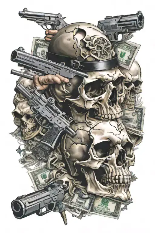 Skulls Guns And Money