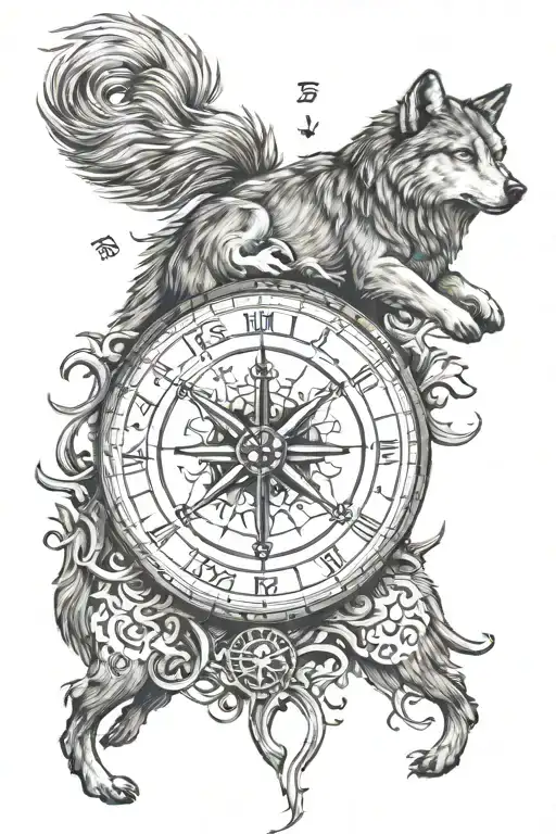 Wolf Vegvisir Viking Compass