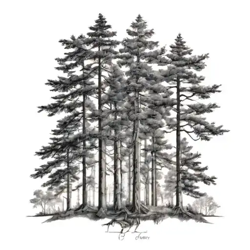 Forest With 4 Trees That Stand Out More Than All