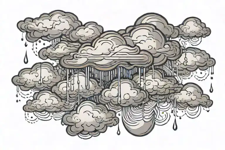 Rain With Cloud Tattoo Has Left Side Is Half Circle