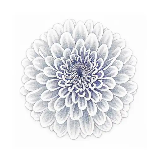 Waning Cresent Moon And Chrysanthemum