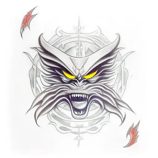 Phoenix Flying With An Oni Mask In It's Claws