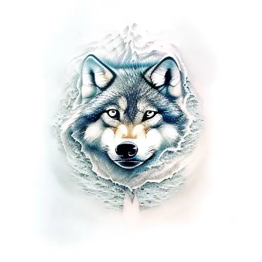 Baby Wolf Looking Into Water