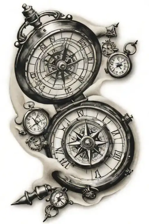 Sand Clock And Compass Design